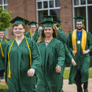 JWCC adult students lining up at graduation